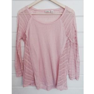 3 for $13 SALE! Pink Crochet Sweater Size Large